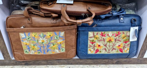 Kashmiri Embroidered Leather Laptop Bags - Image 5