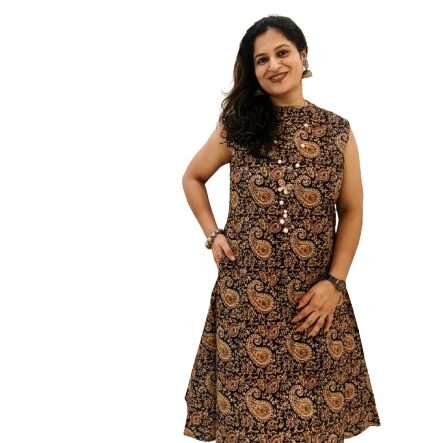 Floral Dress with Mandarin Collar | Hidden Sleeves | Breezy Elegance