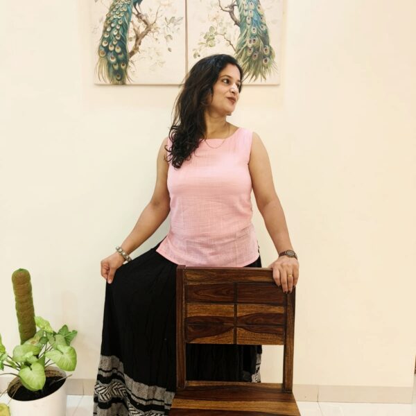 Cotton Short Top with Hidden Sleeves | Multiwear Comfort - Image 3
