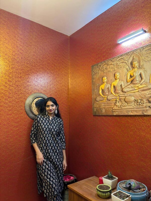 Bagru Print Cotton Kurti Pant Set | Ethnic Comfort Wear - Image 2