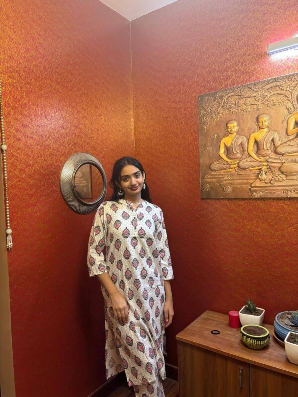 Bagru Print Cotton Kurti Pant Set | Ethnic Comfort Wear - Image 5