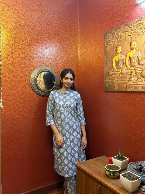 Bagru Print Cotton Kurti Pant Set | Ethnic Comfort Wear - Image 9